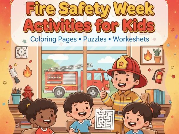 Fire Safety Week Activities for Kids | Coloring Pages, Puzzles, and Worksheets
