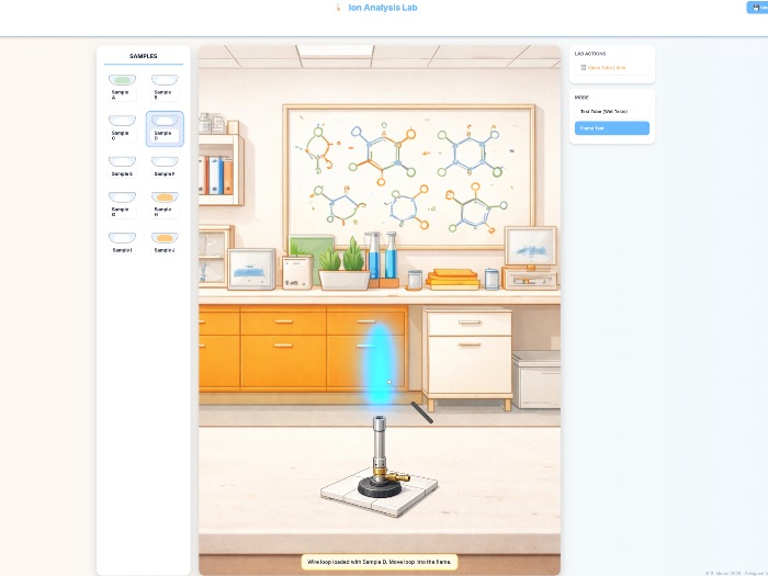 Qualitative Analysis Worksheet with Virtual Lab Simulation | Flame Tests & Ion Identification