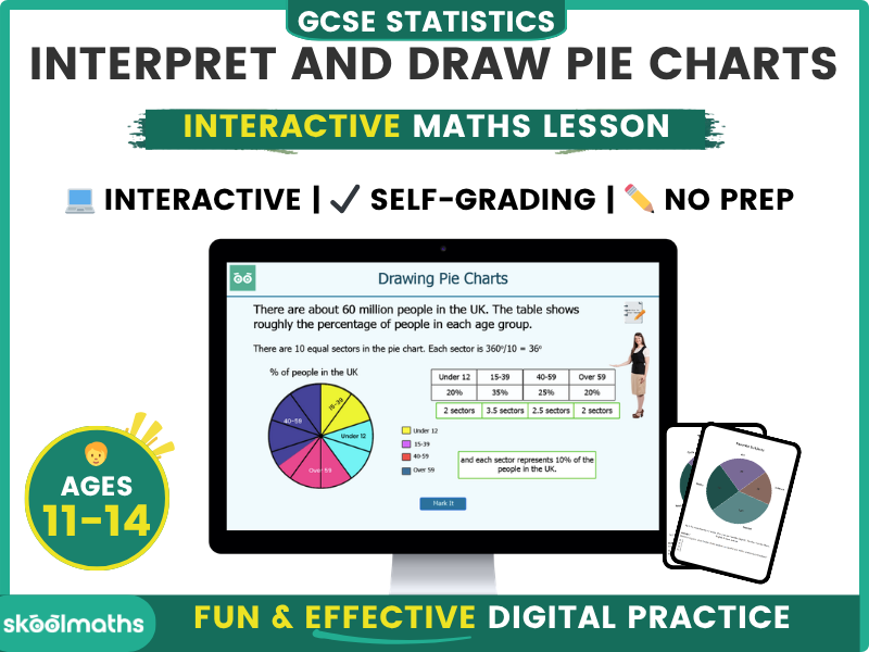 Pie Charts - GCSE (9-1) Digital Maths Lesson