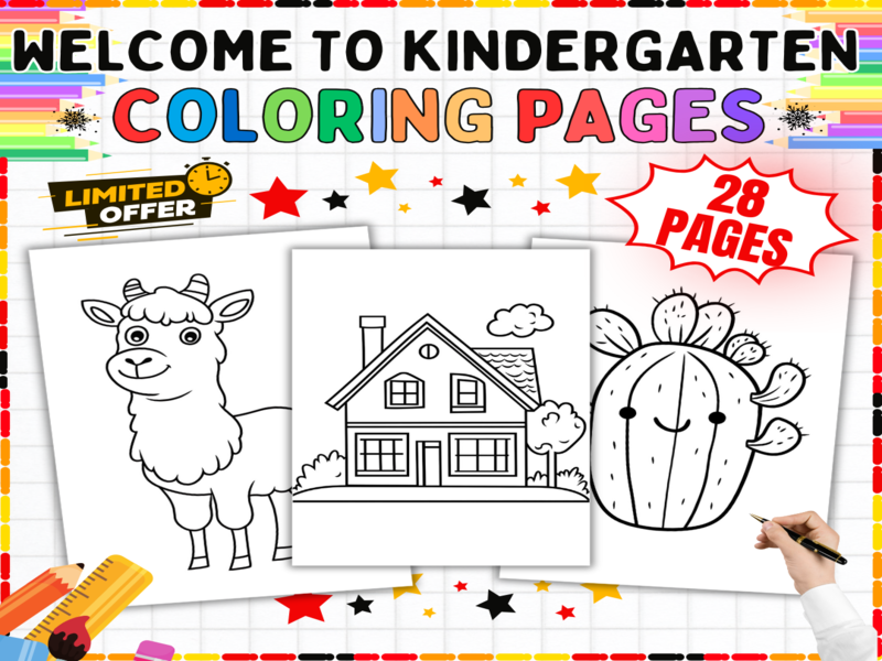 Welcome to Kindergarten Colouring Pages | Back to School Activities | Fun Printable Worksheets