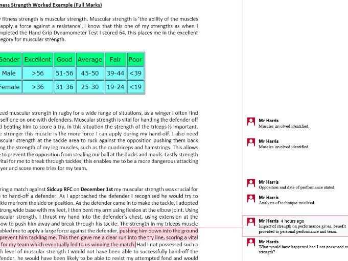 examples of gcse pe coursework aqa