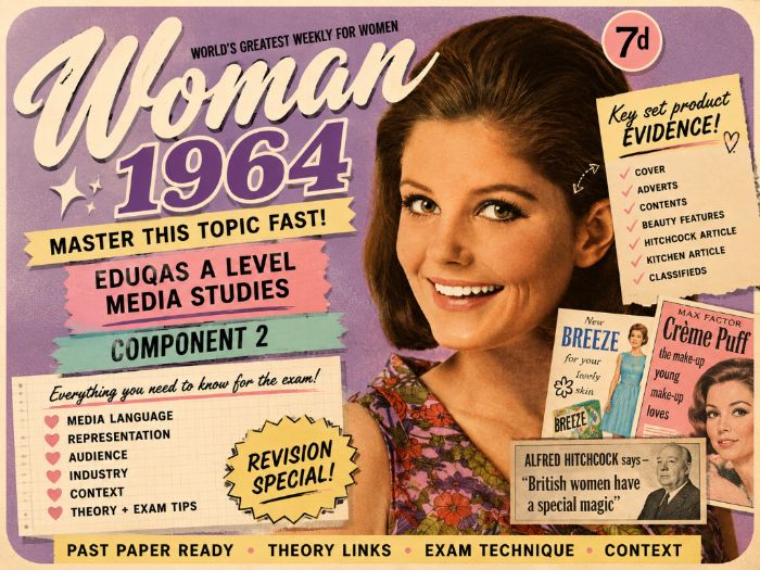 Woman Magazine 1964 Revision Posters | WJEC Eduqas A Level Media Studies Component 2