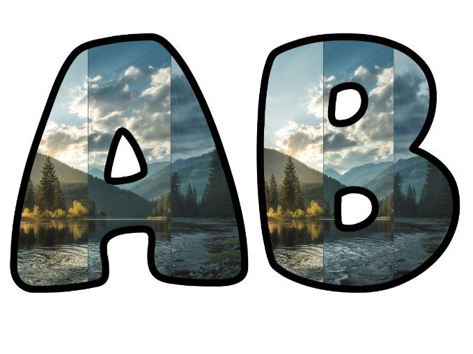 Sunny Weather Over A Lake Alphabet Lettering Set | Classroom Display | Upper & Lowercase, 0-9