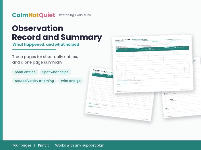 Behaviour Observation Record and Summary | SEN