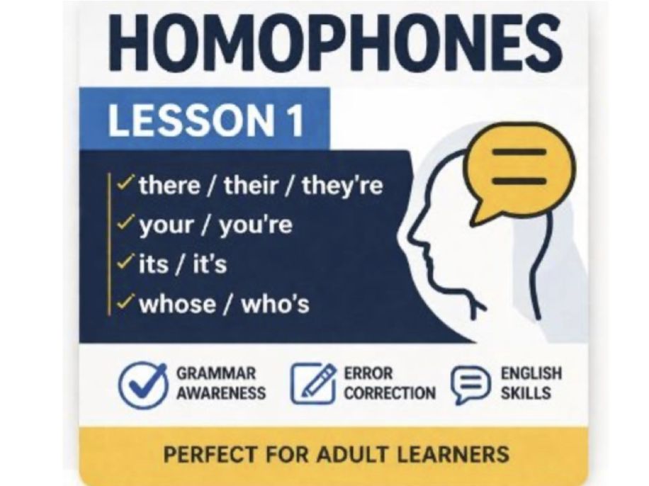 Homophones Lesson 1 | ESOL / EAL Grammar Pack | there their they’re | your you’re | its it’s | Works