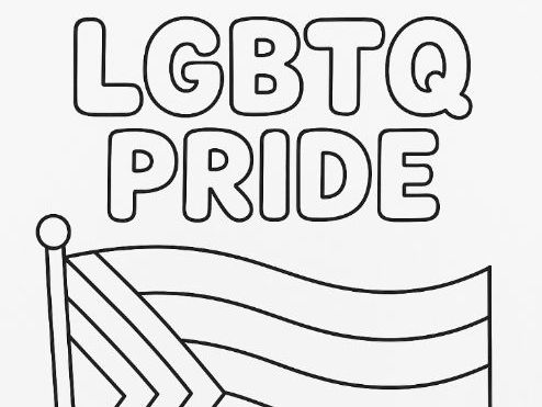 LGBTQ / LGBT Pride Flag Colouring Sheet