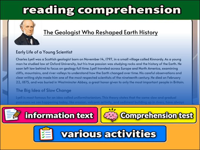 Charles Lyel- Reading Comprehension, study guide & Activities
