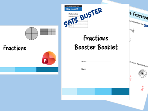 SATS Buster Fractions Booster Booklet and Teacher Powerpoint