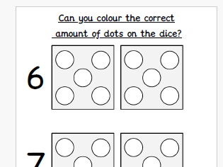 Colouring dice to show numbers