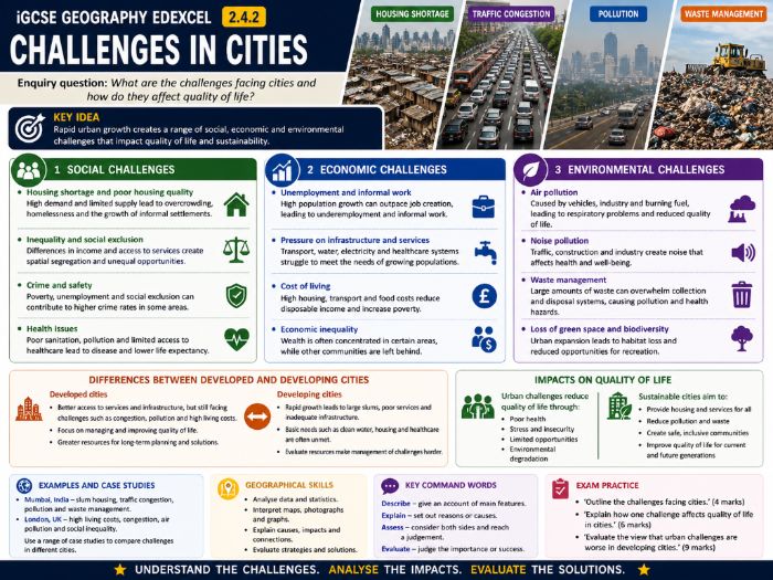 iAL Edexcel Geography - Topic 2 Urban Problems, Planning & Regen - 2.4.2 Transport Issues in Cities