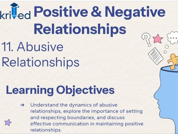Abusive Relationships – KS3  Year 9 PSHE Lesson on Boundaries and Communication