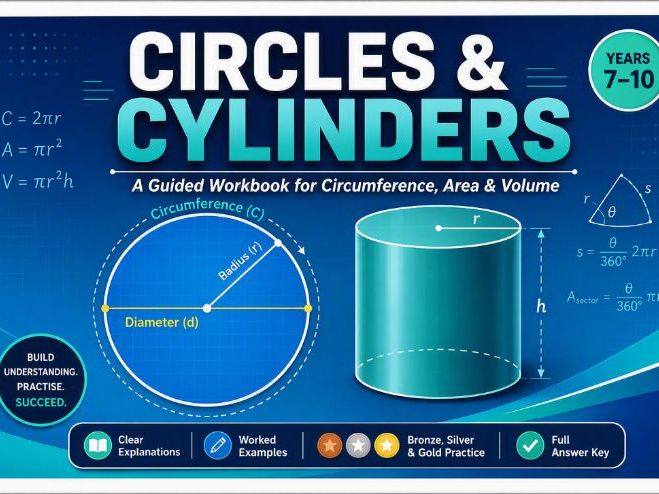 Circles & Cylinders: A Guided Workbook for Circumference, Area & Volume