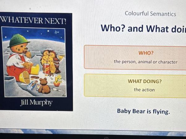 Whatever Next! Colour Semantics PPT SEN who, doing with worksheets