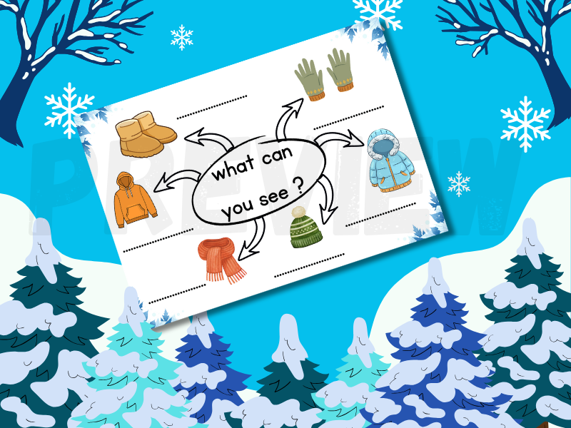 Winter Map Cut and Stick ‘What Can You See?’ Activity | EYFS & KS1 Vocabulary & Phonics