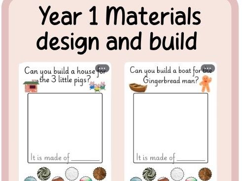 Year 1- Science- Materials- Design and make worksheets- continuous provision