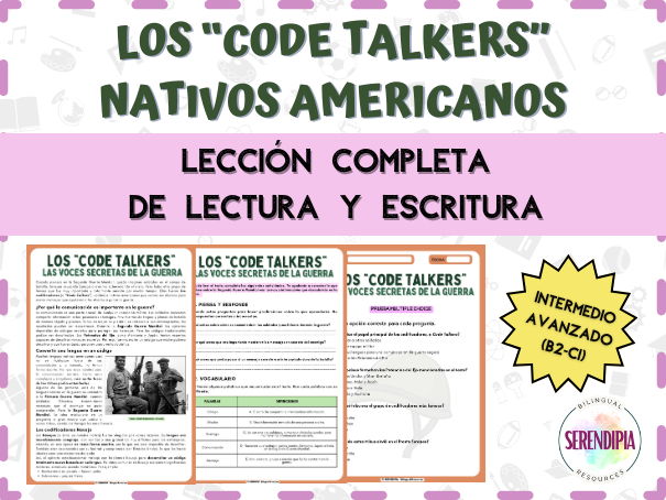 Navajo Code Talkers World War II SPANISH Reading Comprehension | Native Americans Spanish Reading
