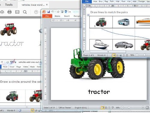 easy vehicles tasks for SEND pupils