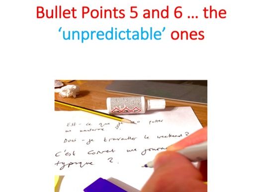 French, N5, Directed Writing, Unpredictables, BPs 5&6