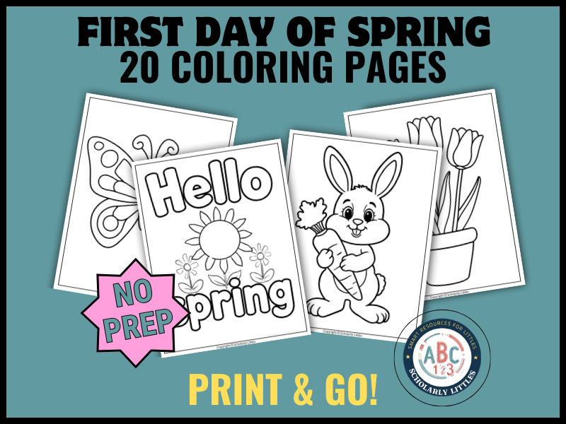 First Day of Spring Coloring Sheets