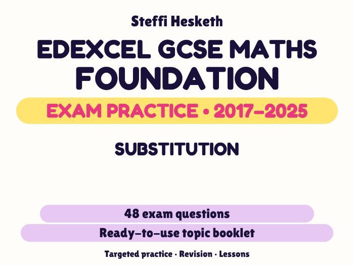 Edexcel GCSE Maths Foundation: Substitution Exam Questions | 2017-2025