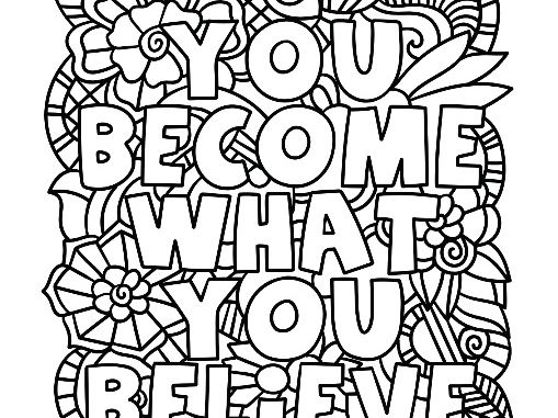 Positive quotes colouring pages