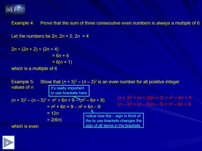 GCSE algebraic proof