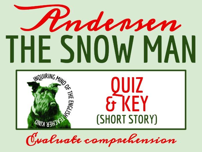 "The Snow Man" by Hans Christian Andersen Quiz and Answer Key | Winter Story