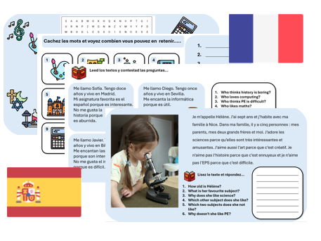 School Subjects (French & Spanish) – Independent Learning & Cover Pack
