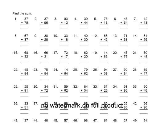 1000 Addition Questions Answers Provided Year 2