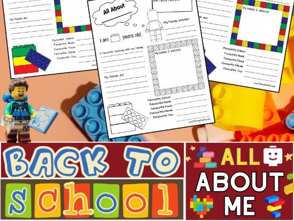 All About Me Lego Worksheets | First Day - Week Of Back To School Activities