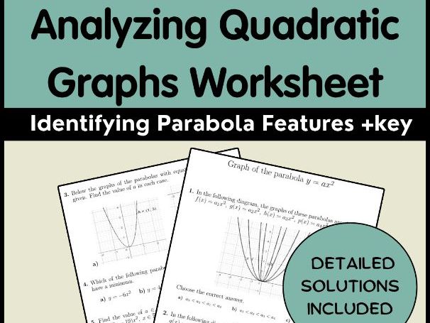 Analyzing Quadratic Graphs Worksheet | Identifying Parabola Features +key