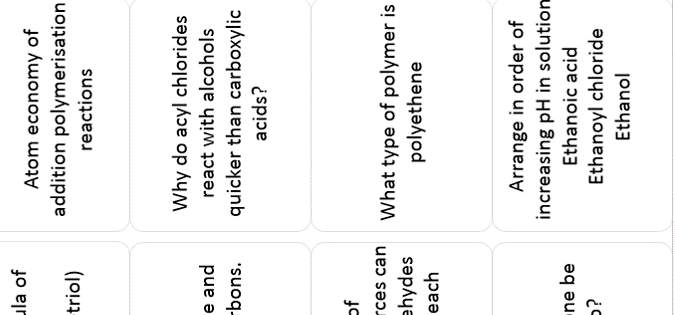 Edexcel Chemistry Topic 17 and 18A flash cards