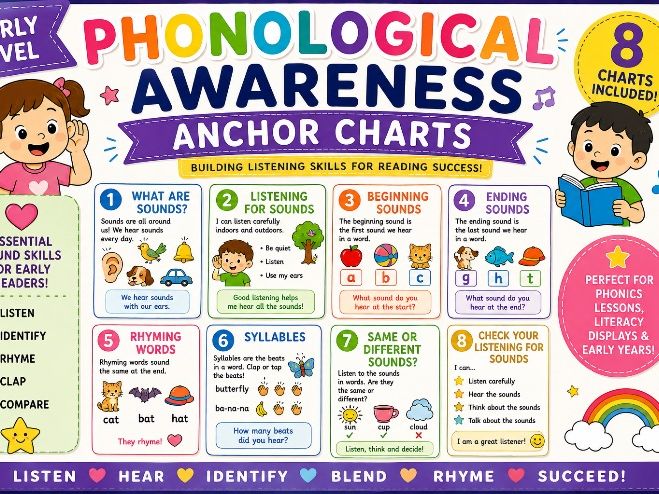 Phonological Awareness Early Level Anchor Charts