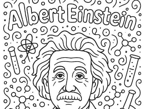 BUNDLE TEN Famous Figures from Science Colouring Pages