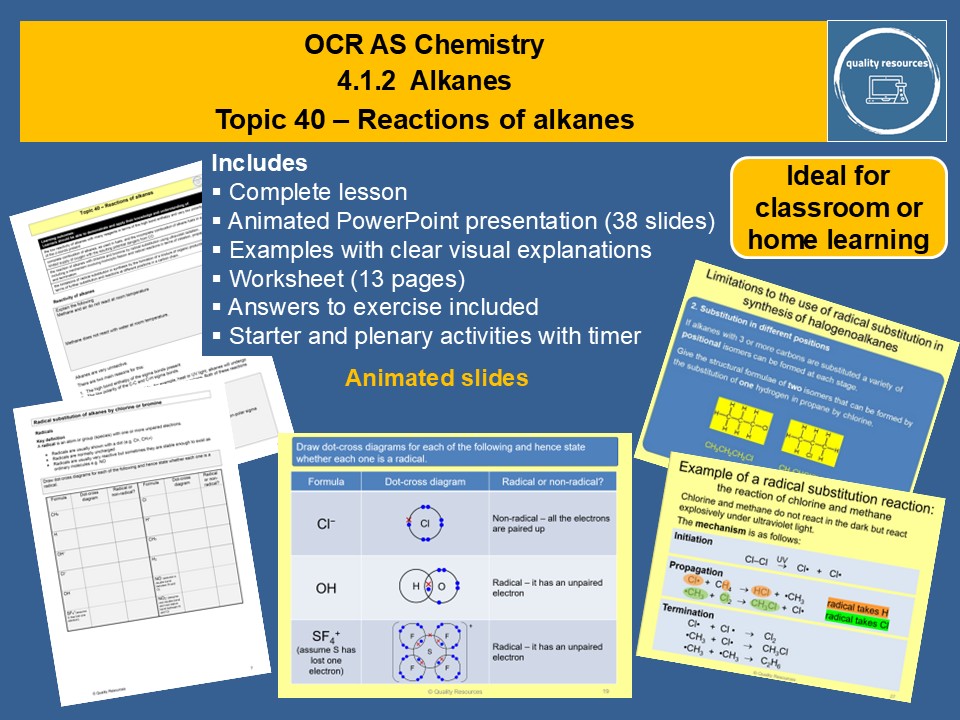 Reactions of alkanes OCR AS Chemistry
