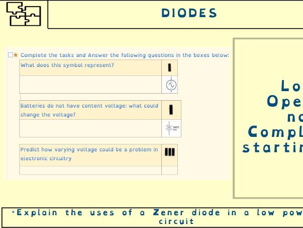 GCSE Electronics – Applications of Diodes: Lesson 8