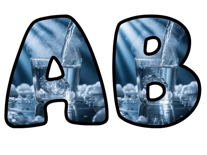Water Ice Steam Science Alphabet Lettering Set | Classroom Display | Upper & Lowercase, 0-9