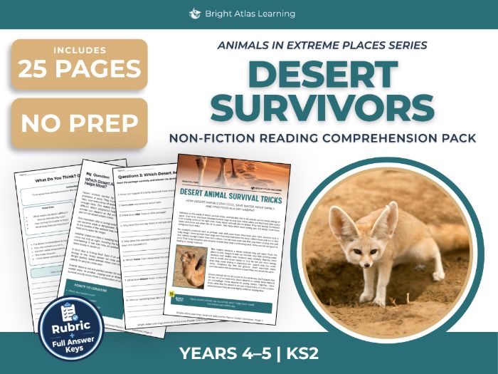 Desert Animals Reading Comprehension | KS2 Years 4 & 5