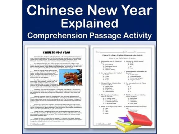 Chinese New Year | Reading Comprehension Passage & Activity | Editable