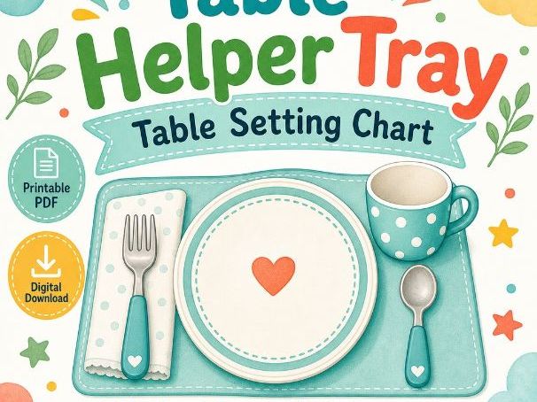 Table Helper Tray | Table Setting Chart | Printable PDF | Digital Download