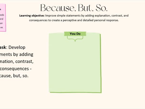 Because, But, So Writing Frame