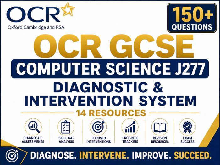 OCR GCSE Computer Science J277 Diagnostic & Intervention System | 150+ Qs, 14 Resources