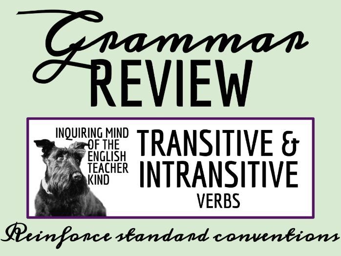 Grammar Review Worksheet on Transitive and Intransitive Verbs with Answer Key