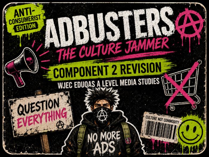 Adbusters Magazine Posters | WJEC Eduqas A Level Media Studies Component 2