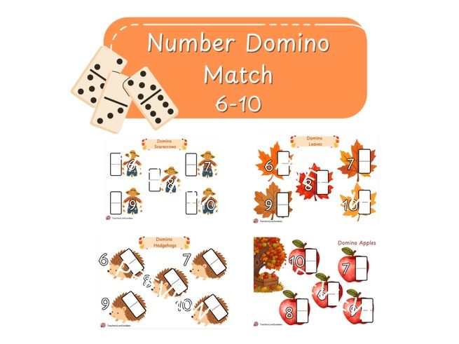 Autumn Dominoes Number Match 6-10