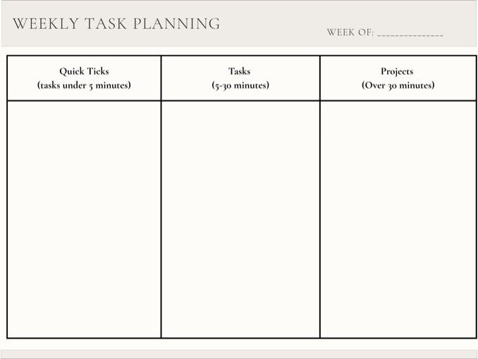 Weekly Planning Document