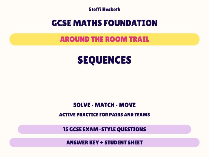 GCSE Foundation Maths Sequences | Around the Room Trail