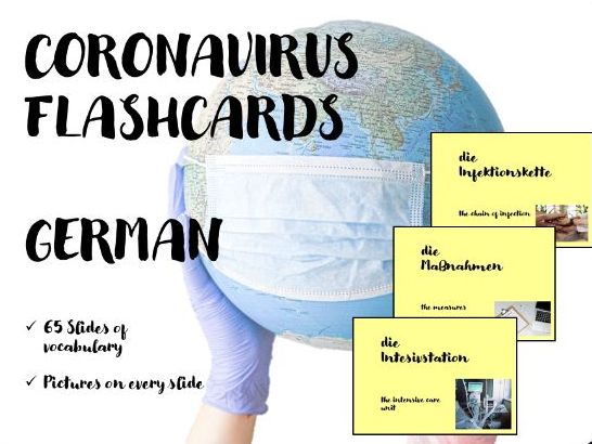 Coronavirus German Flashcards - 65 cards - Deutsch