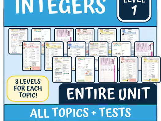 Full Unit: Integers Level 3