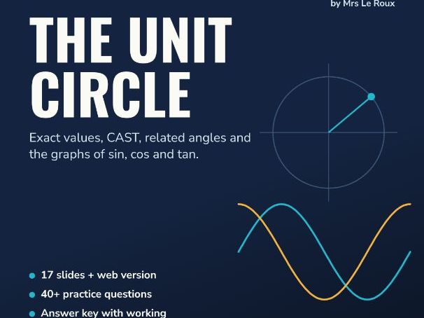 The Unit Circle & Trig Graphs: Exact Values, CAST, Related Angles + 40 Practice Questions